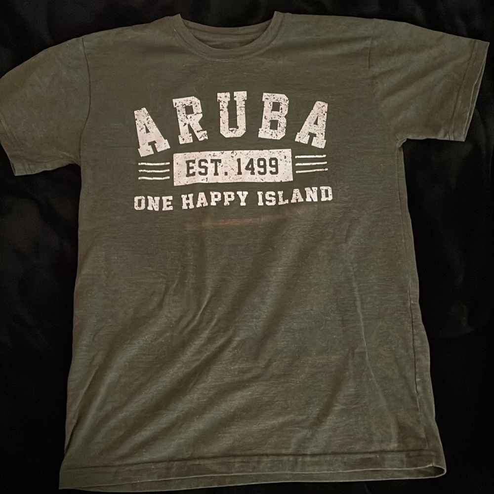 Men’s Aruba t-shirt, Size S, Green, Used and like new, Sea man company